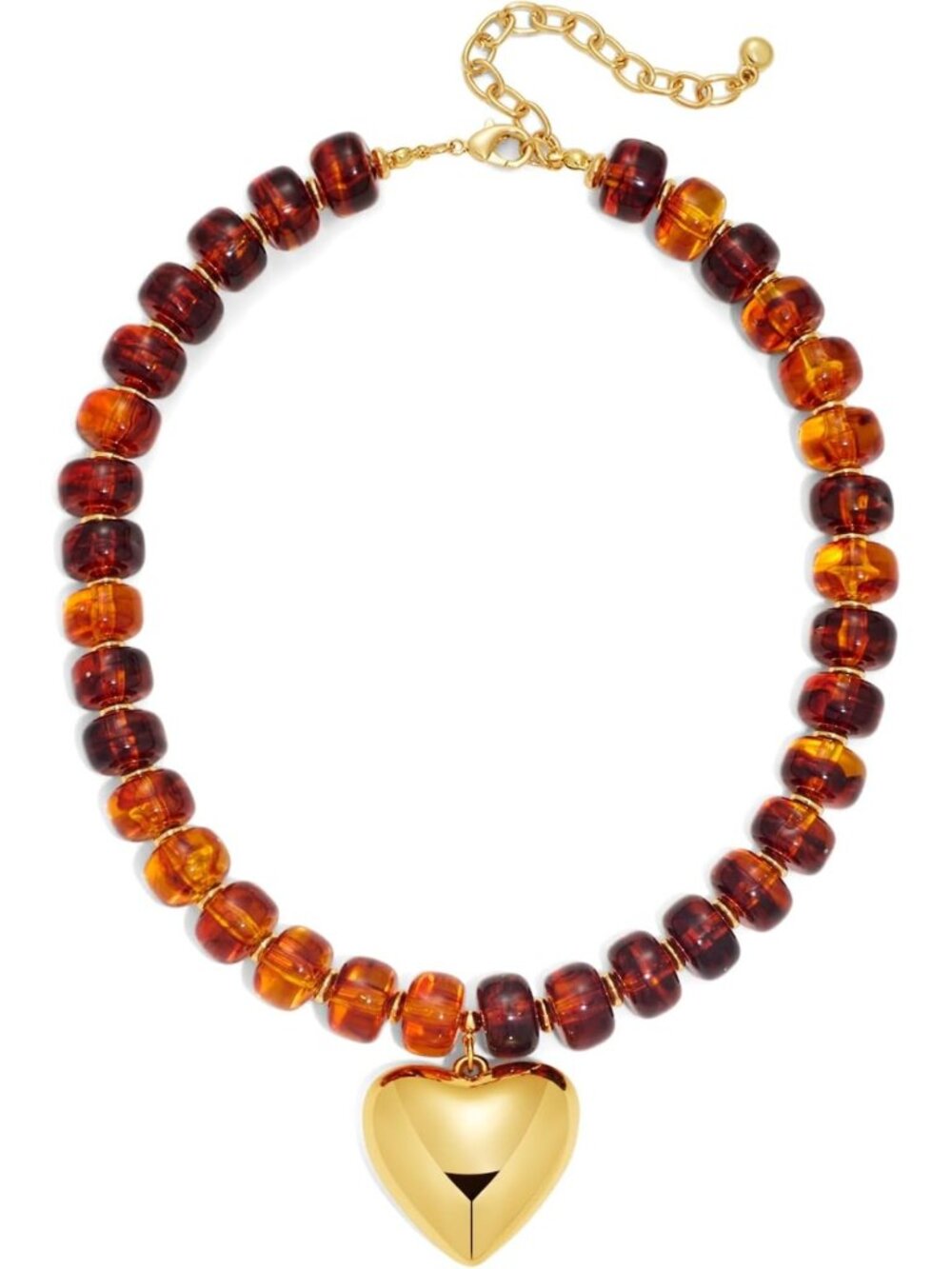 Colorful Chunky Heart Necklace for Women | Resin Beaded Choker & Gold Statement